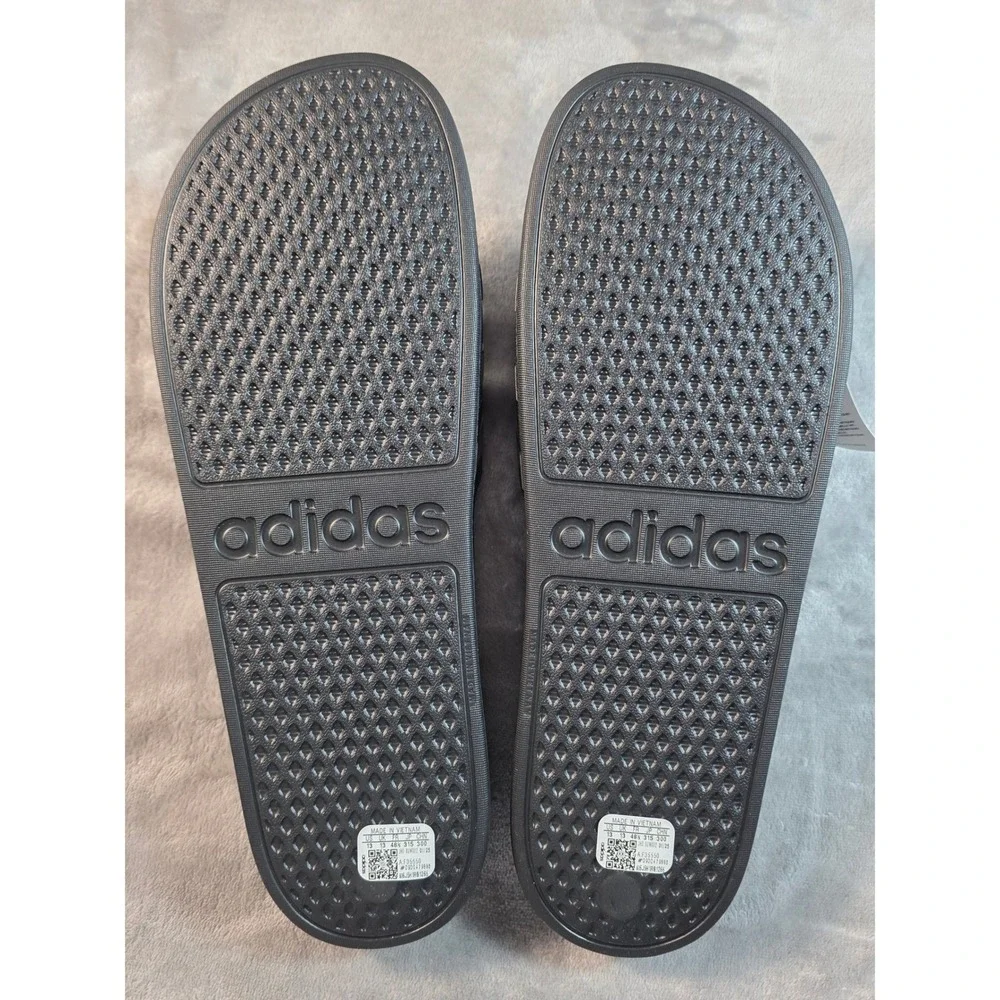 Adidas Adilette Aqua Slide Sandals Mens 13 Black F35550 Sport Shower Shoes‎ NEW